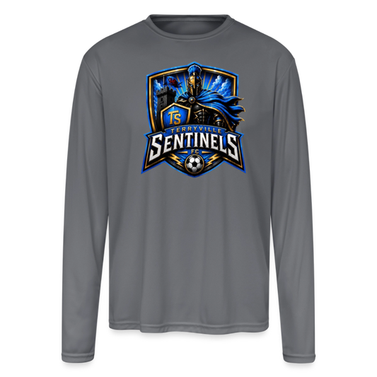 Men's Moisture Wicking Performance Long Sleeve T-Shirt - gray
