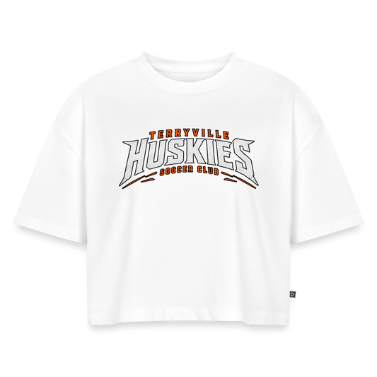 Women's Oversized Organic Cropped T-Shirt - white