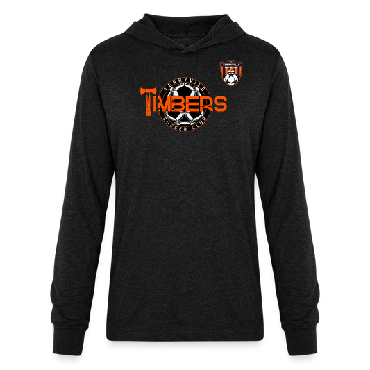 Unisex Long Sleeve Hoodie Shirt - heather black