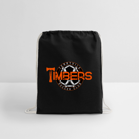 Cotton Drawstring Bag - black