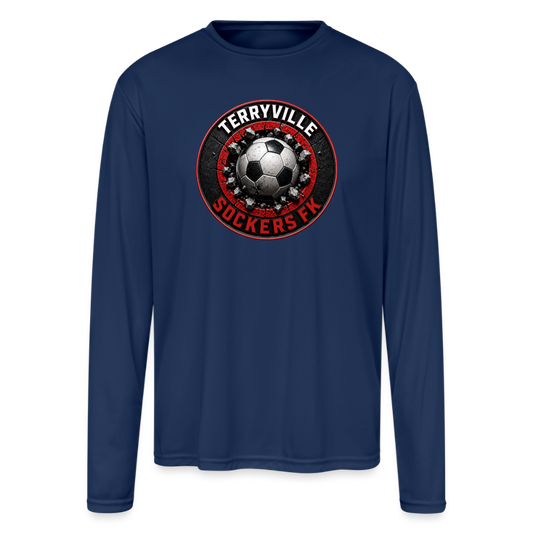 Men's Moisture Wicking Performance Long Sleeve T-Shirt - navy