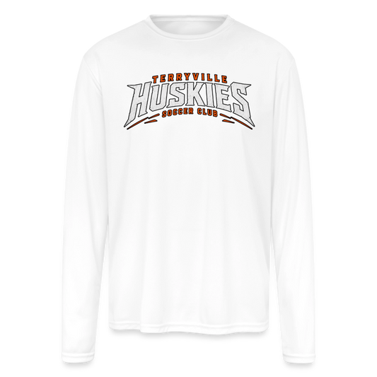 Men's Moisture Wicking Performance Long Sleeve T-Shirt - white