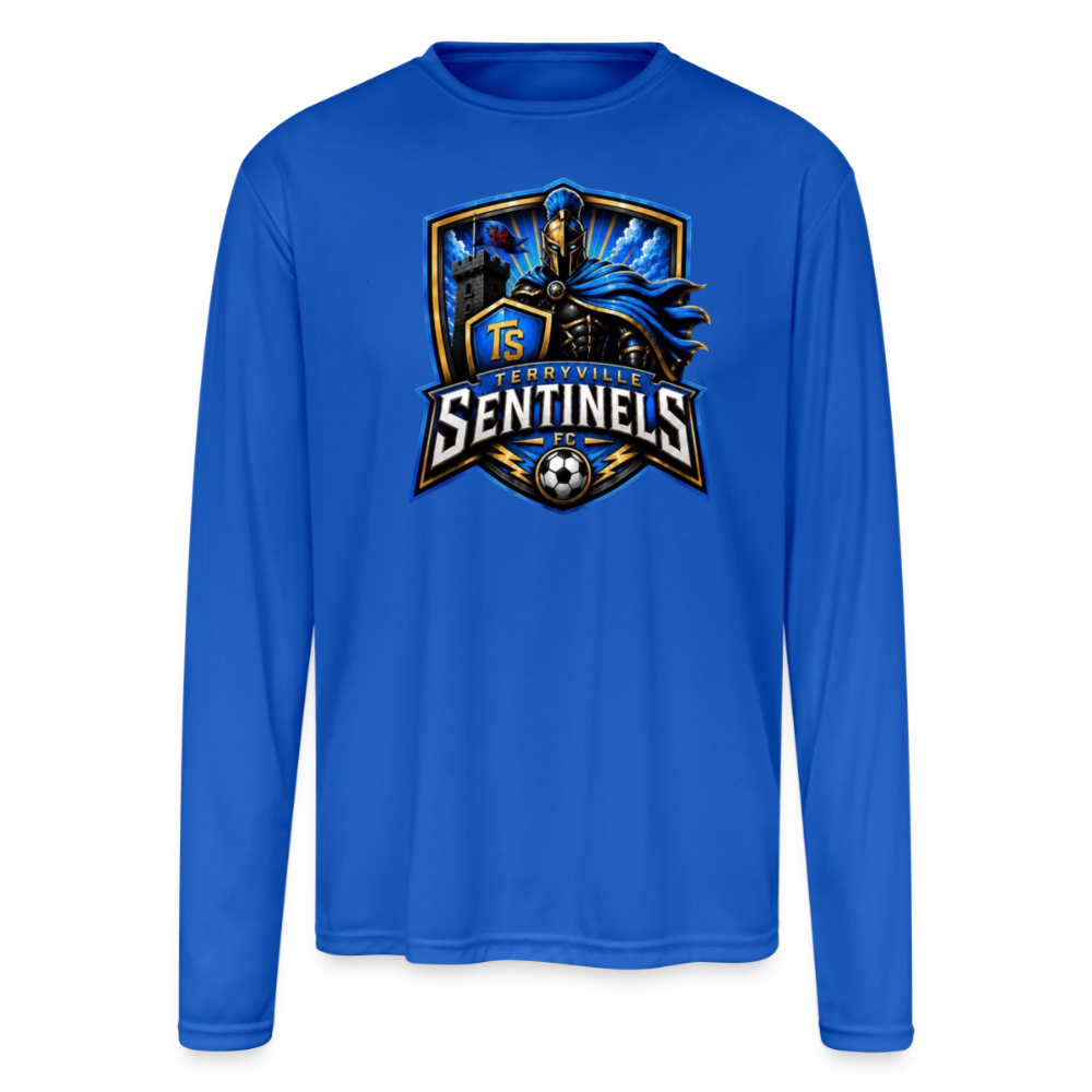 Men's Moisture Wicking Performance Long Sleeve T-Shirt - royal blue