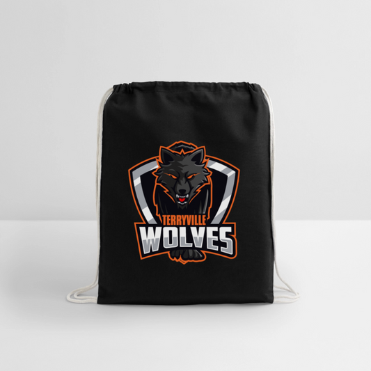 Cotton Drawstring Bag - black