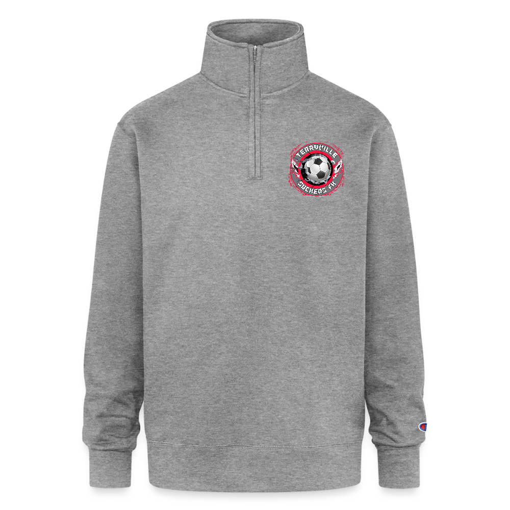 Champion Unisex 1/4 Zip Pullover Sweatshirt - heather gray