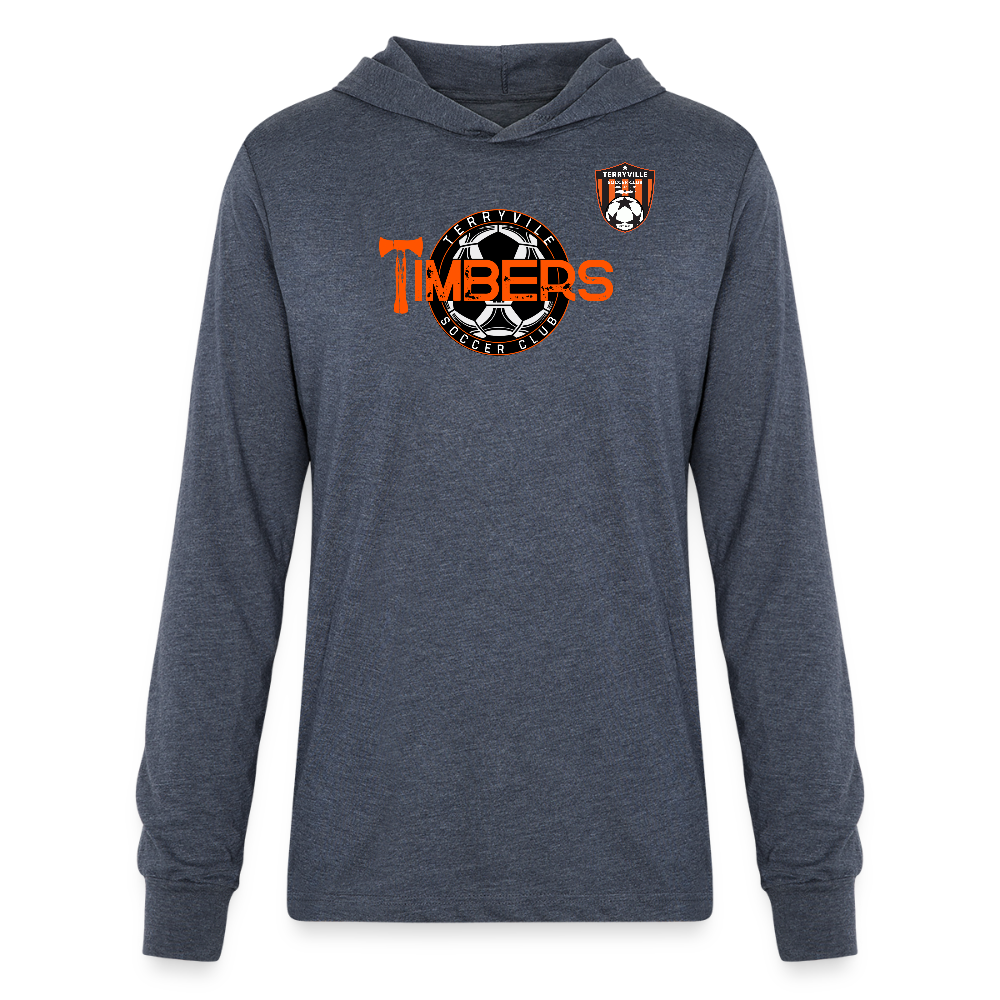Unisex Long Sleeve Hoodie Shirt - heather navy