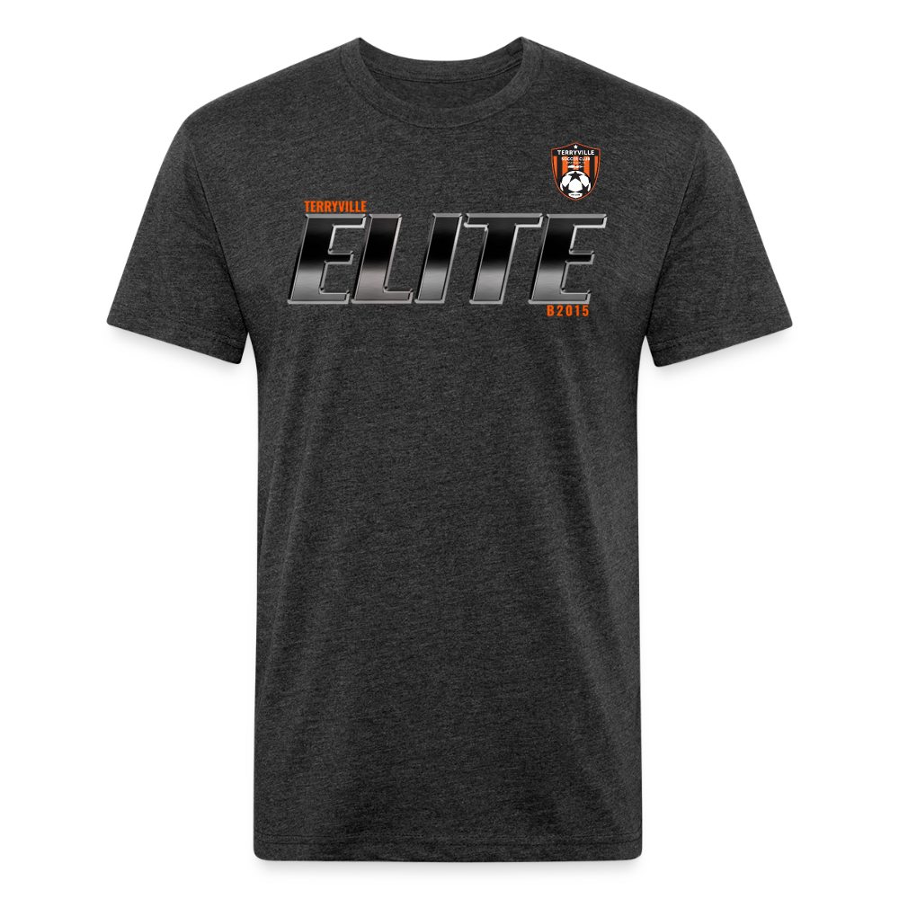 Fitted Cotton/Poly T-Shirt by Next Level - heather black