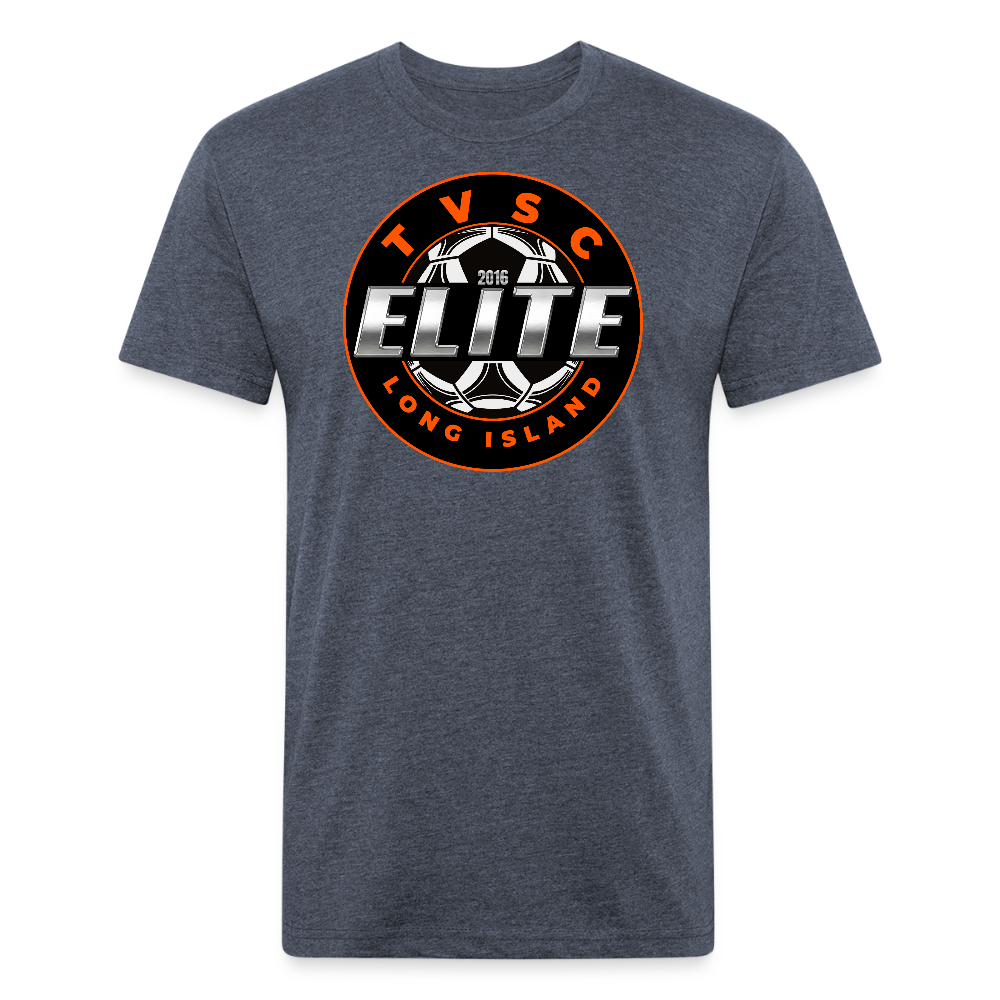 Fitted Cotton/Poly T-Shirt by Next Level - heather navy
