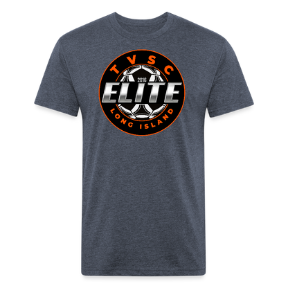 Fitted Cotton/Poly T-Shirt by Next Level - heather navy