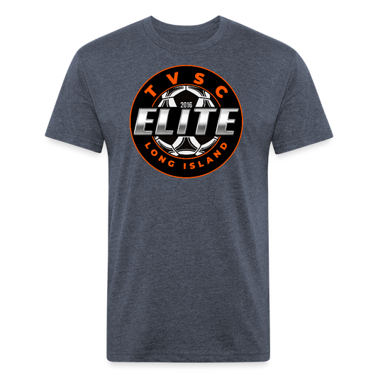 Fitted Cotton/Poly T-Shirt by Next Level - heather navy
