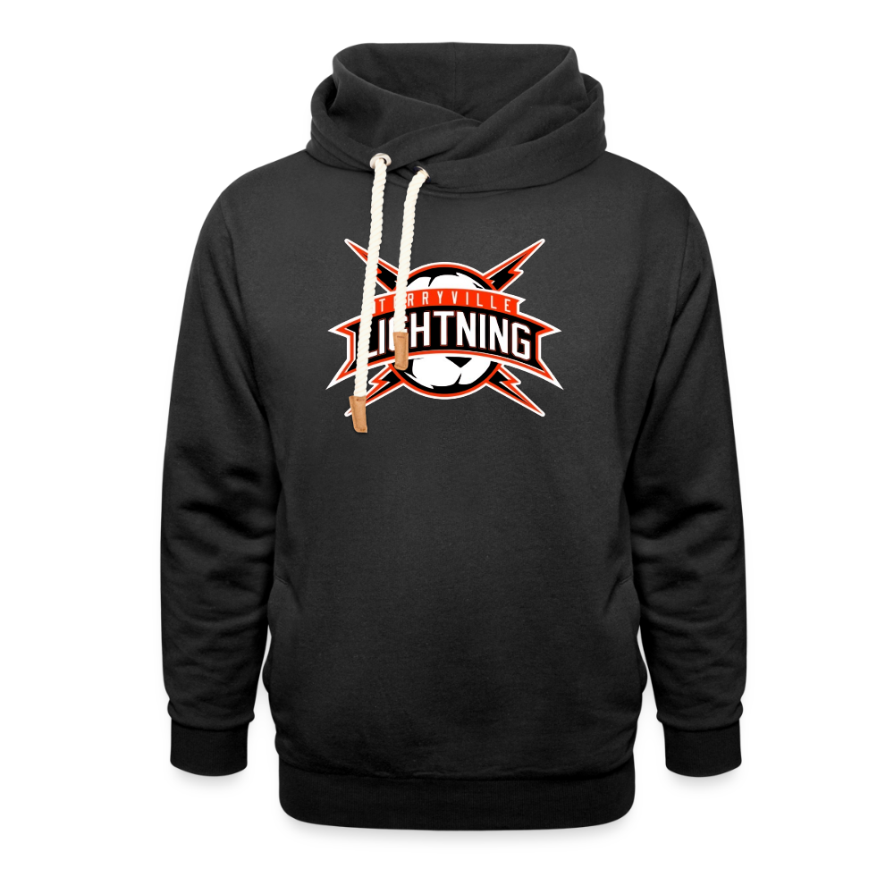 Shawl Collar Hoodie - black