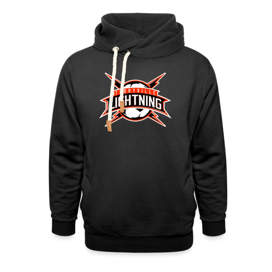 Shawl Collar Hoodie - black