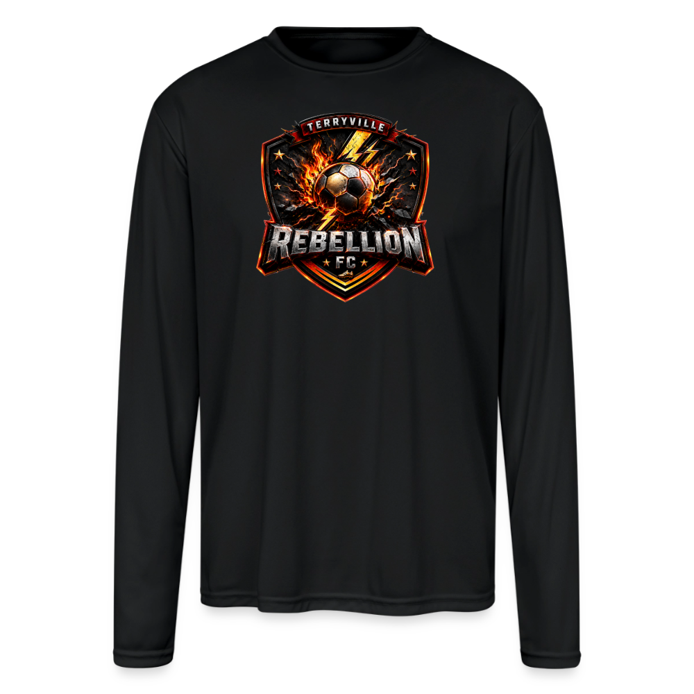 Men's Moisture Wicking Performance Long Sleeve T-Shirt - black