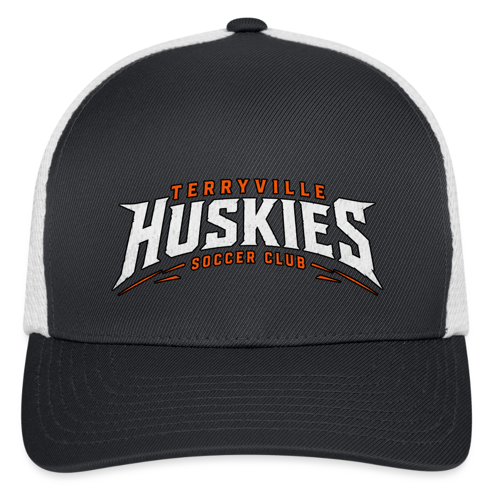 Flexfit Fitted Baseball Cap - dark gray/white