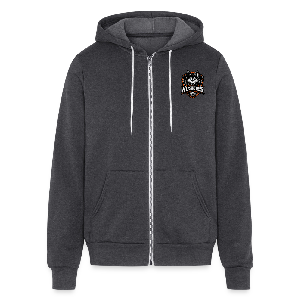 Unisex Full Zip Hoodie - charcoal grey