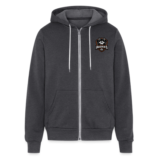 Unisex Full Zip Hoodie - charcoal grey
