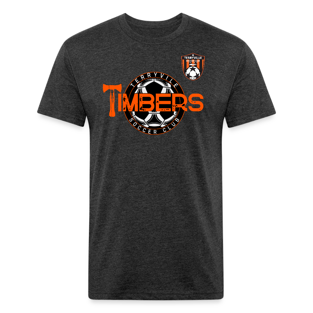 Fitted Cotton/Poly T-Shirt by Next Level - heather black