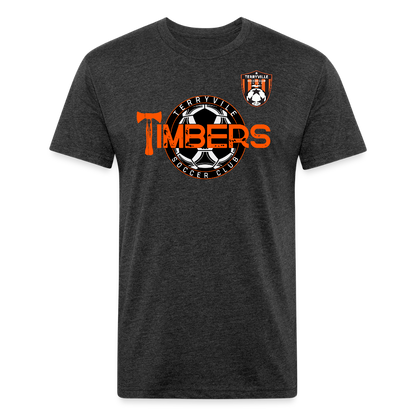 Fitted Cotton/Poly T-Shirt by Next Level - heather black