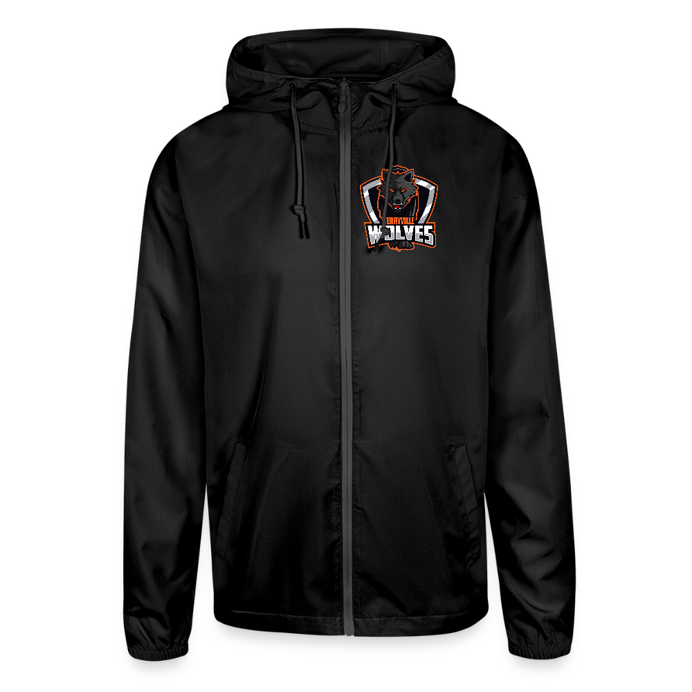 Unisex Lightweight Windbreaker Jacket - black