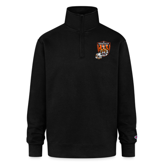 Champion Unisex 1/4 Zip Pullover Sweatshirt - black