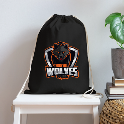 Cotton Drawstring Bag - black