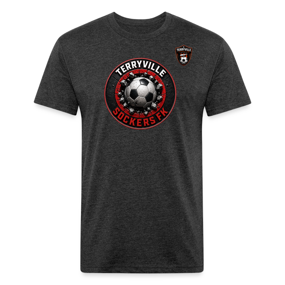 Fitted Cotton/Poly T-Shirt by Next Level - heather black