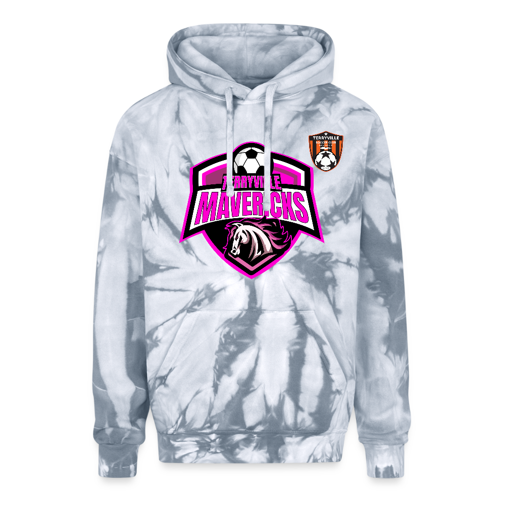 Adult Tie Dye Hoodie - spider silver