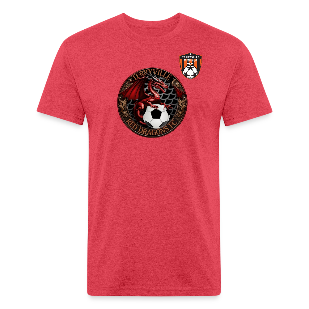 Fitted Cotton/Poly T-Shirt by Next Level - heather red