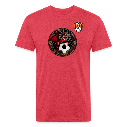 Fitted Cotton/Poly T-Shirt by Next Level - heather red