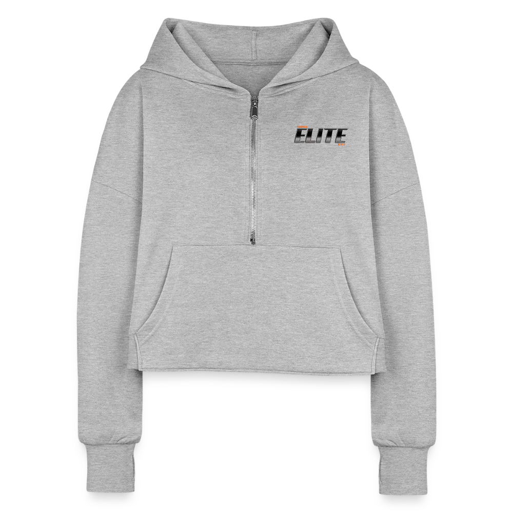 Women's Half Zip Cropped Hoodie - heather gray