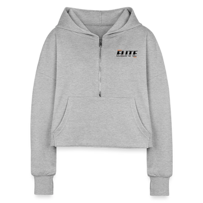 Women's Half Zip Cropped Hoodie - heather gray