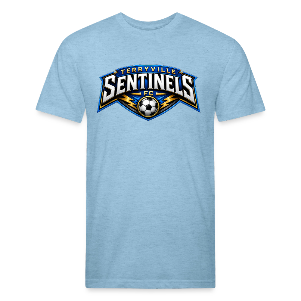 Fitted Cotton/Poly T-Shirt by Next Level - heather blue