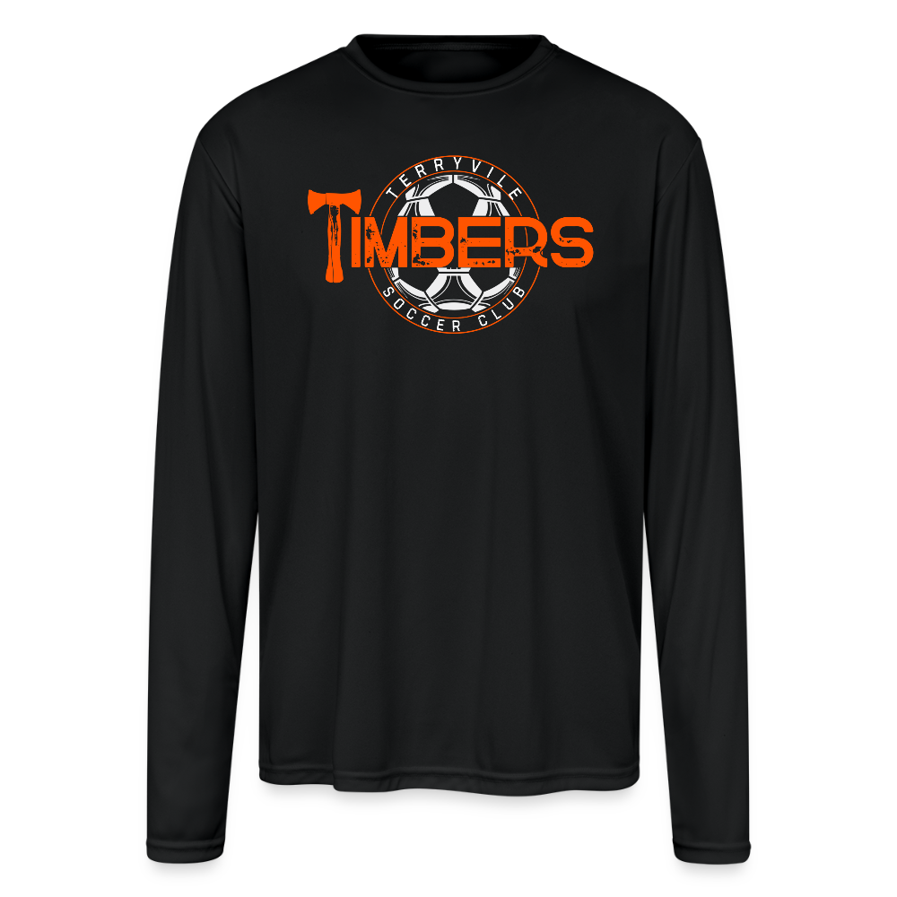 Men's Moisture Wicking Performance Long Sleeve T-Shirt - black