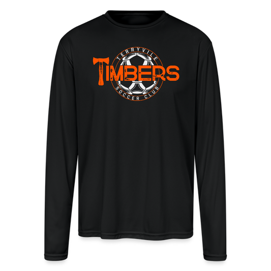 Men's Moisture Wicking Performance Long Sleeve T-Shirt - black