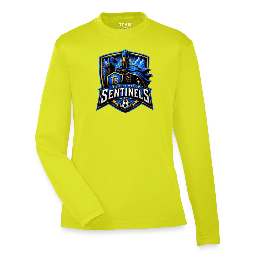 Youth Zone Performance Long-Sleeve T-Shirt - safety yellow