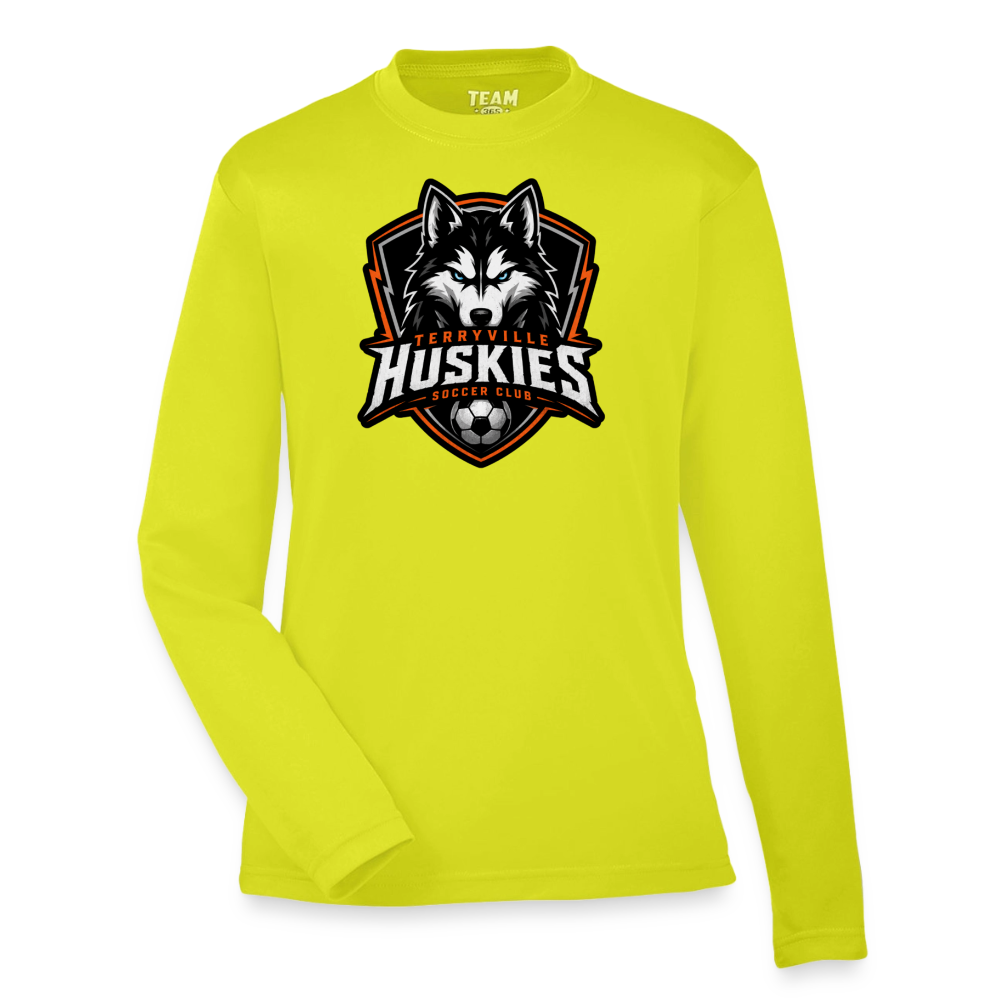 Youth Zone Performance Long-Sleeve T-Shirt - safety yellow