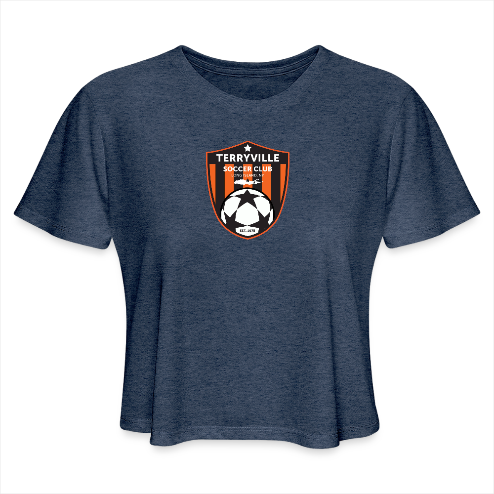 Women's Cropped T-Shirt - heather navy