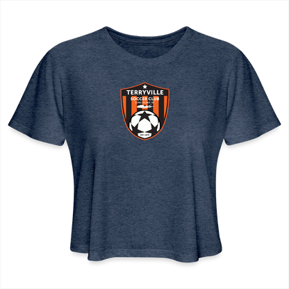 Women's Cropped T-Shirt - heather navy