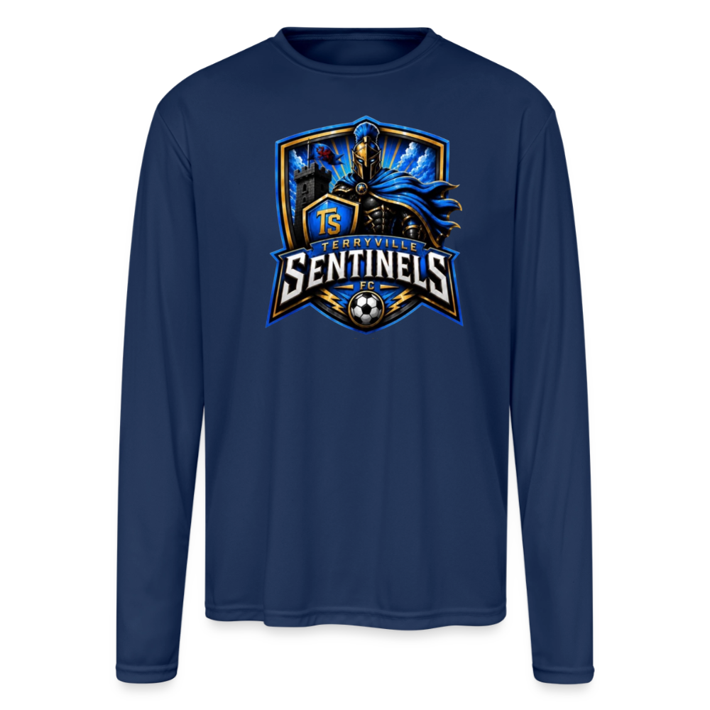 Men's Moisture Wicking Performance Long Sleeve T-Shirt - navy