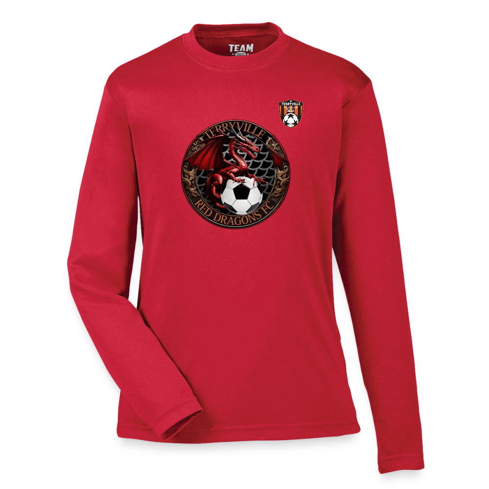 Youth Zone Performance Long-Sleeve T-Shirt - red