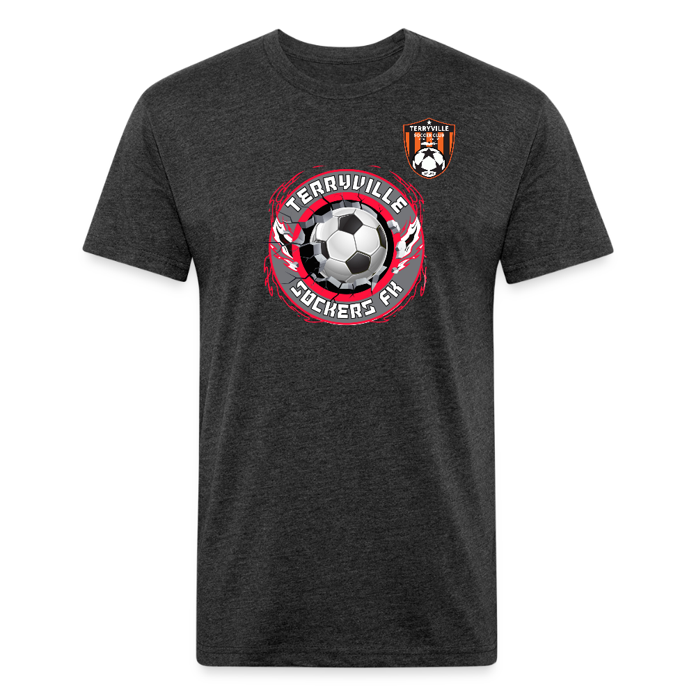 Fitted Cotton/Poly T-Shirt by Next Level - heather black