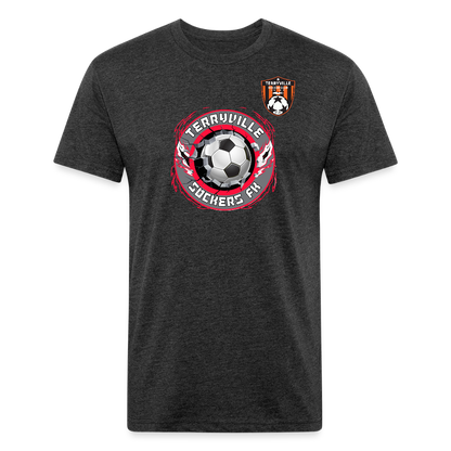 Fitted Cotton/Poly T-Shirt by Next Level - heather black