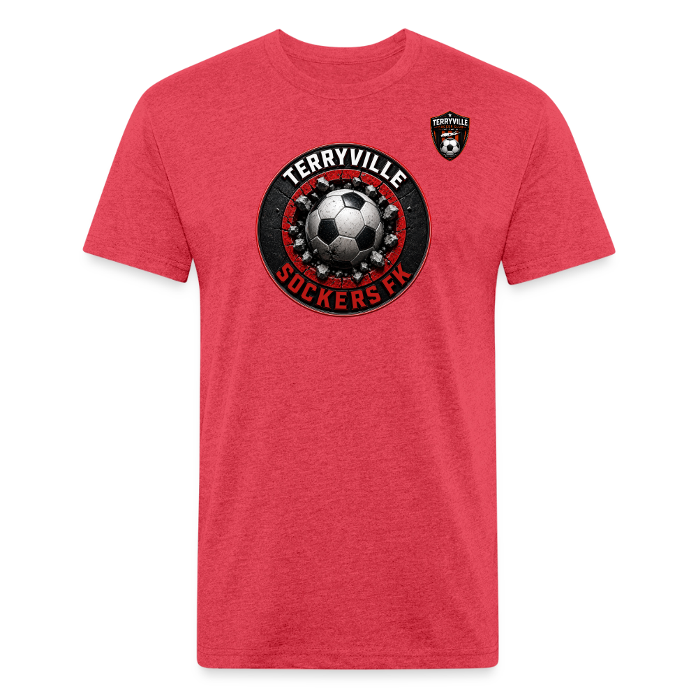 Fitted Cotton/Poly T-Shirt by Next Level - heather red