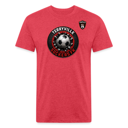 Fitted Cotton/Poly T-Shirt by Next Level - heather red