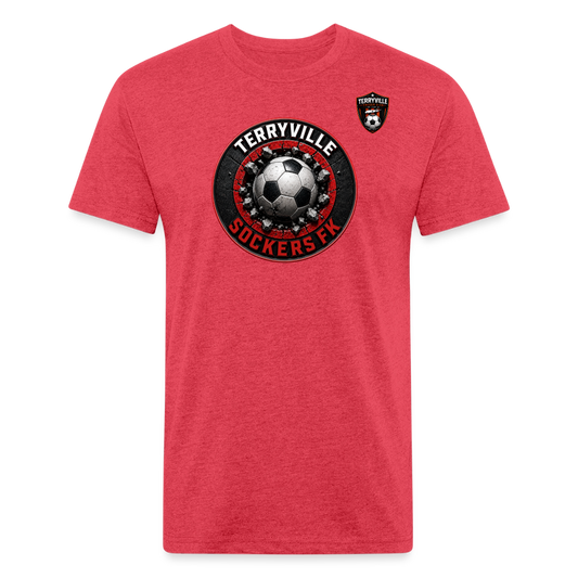 Fitted Cotton/Poly T-Shirt by Next Level - heather red