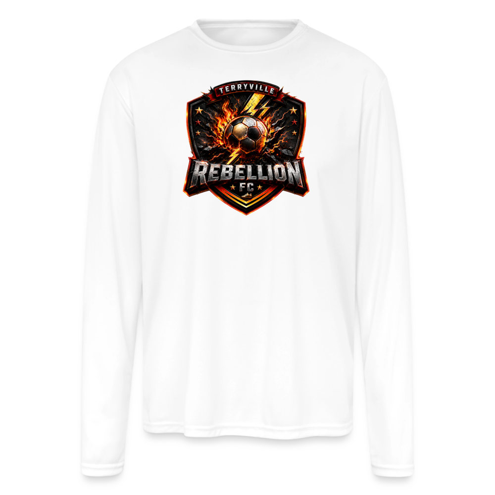 Men's Moisture Wicking Performance Long Sleeve T-Shirt - white