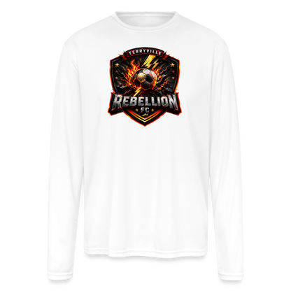 Men's Moisture Wicking Performance Long Sleeve T-Shirt - white