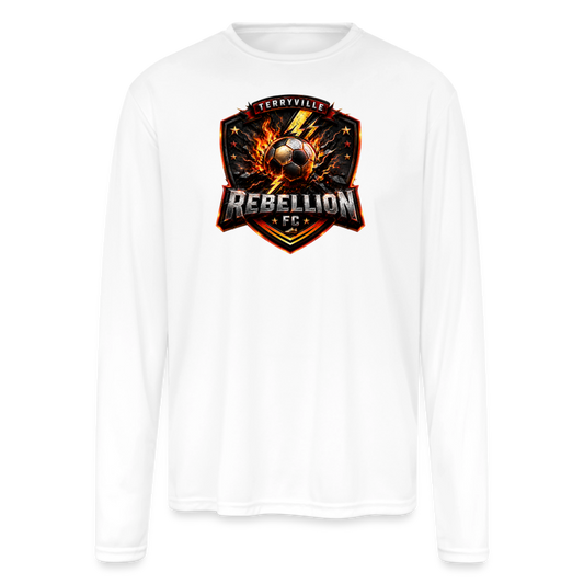 Men's Moisture Wicking Performance Long Sleeve T-Shirt - white