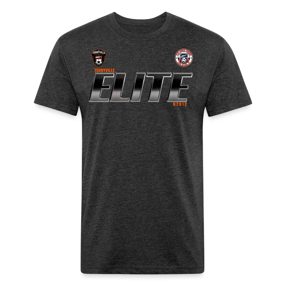Fitted Cotton/Poly T-Shirt by Next Level - heather black