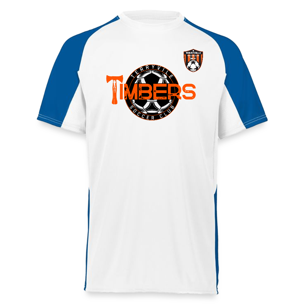 Augusta Sportswear Adult Cutter Jersey - white/royal blue